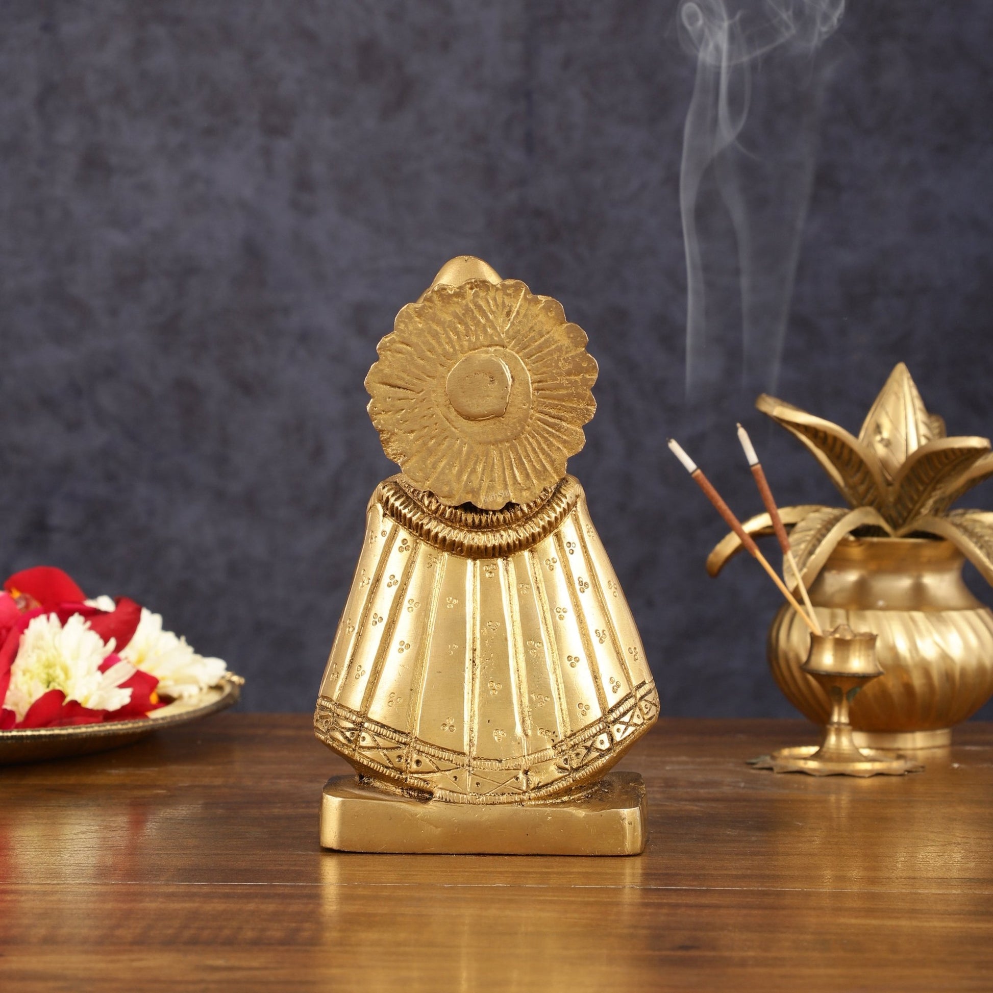 Pure Brass Khatu Shyam Idol - 6.5" Height - Budhshiv.com