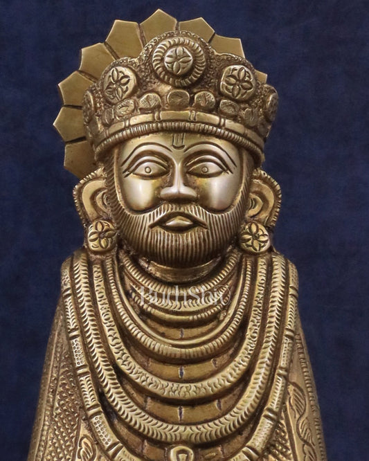 Pure Brass Khatu Shyam Statue - 9" - Budhshiv.com