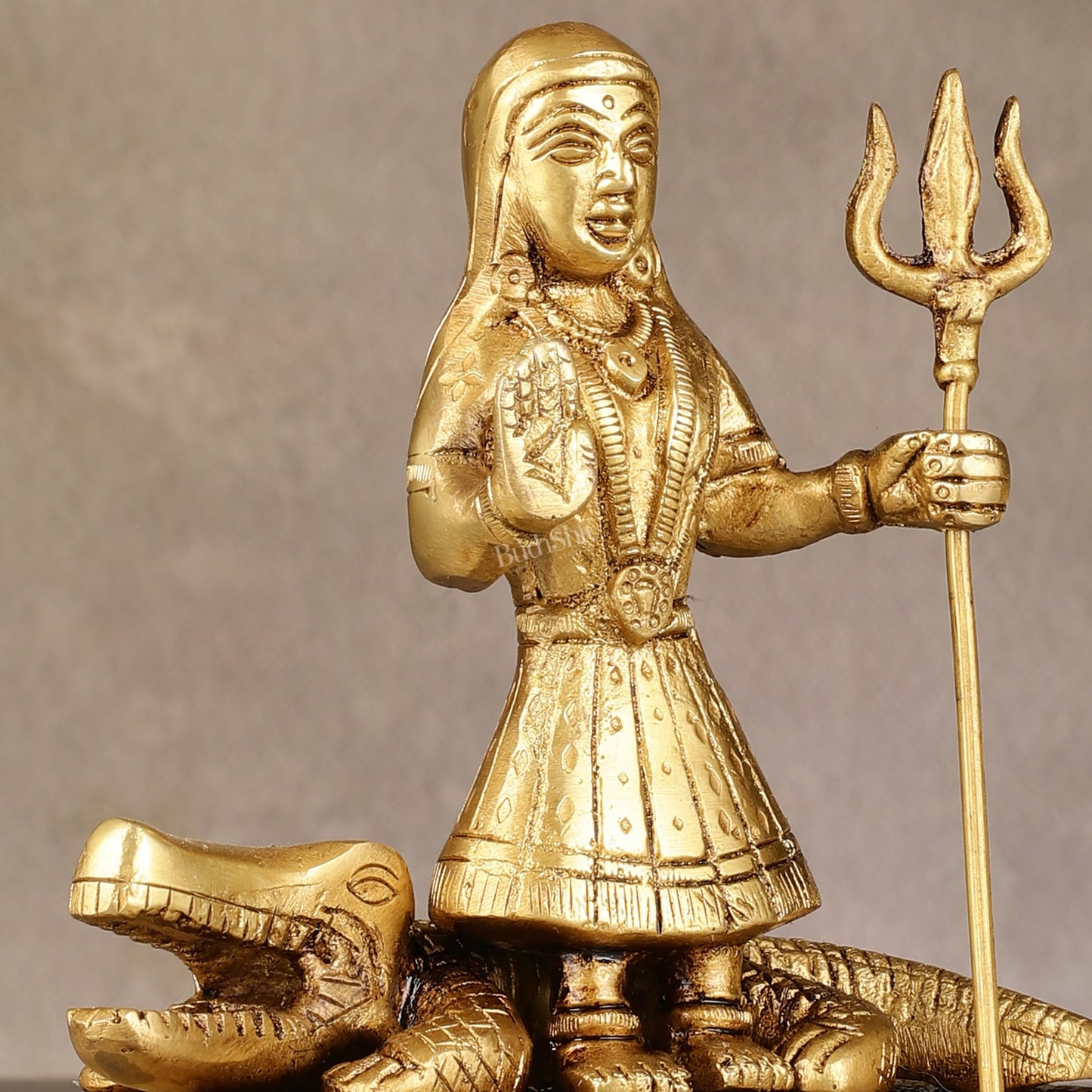 Pure Brass Khodiyar Mata Idol - 6.5 " - Budhshiv.com