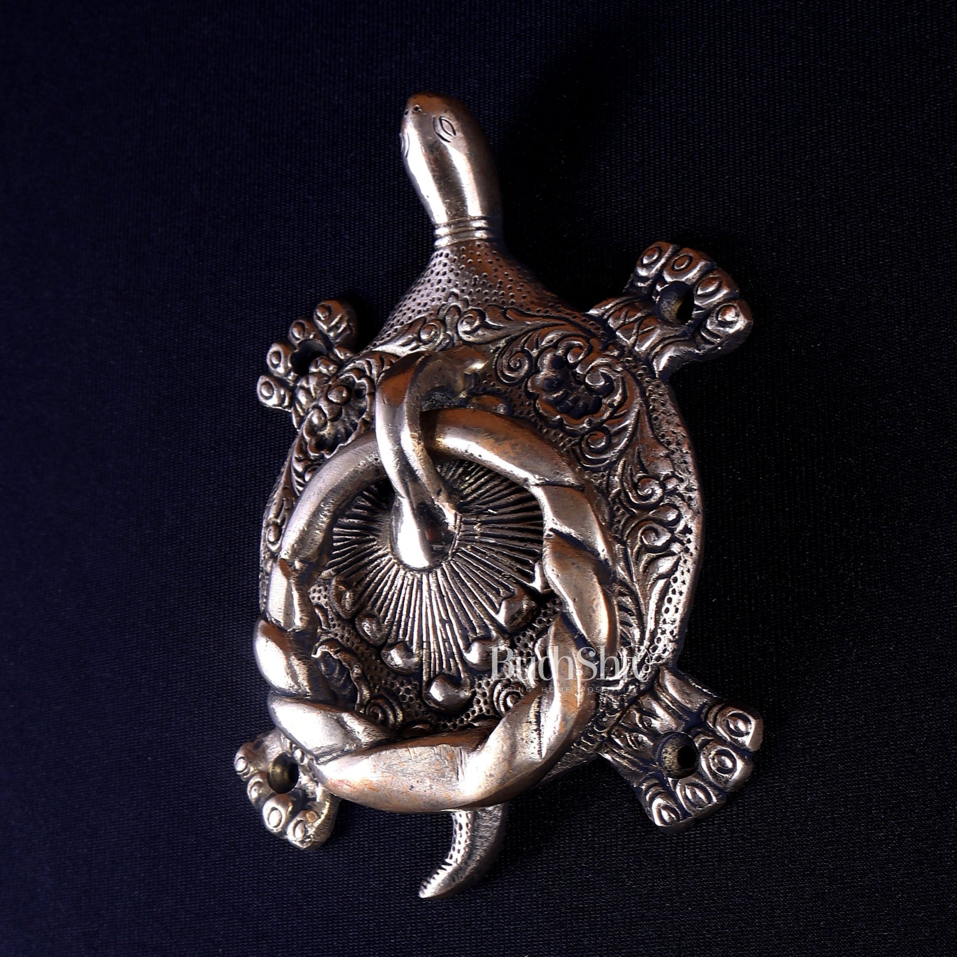 Pure Brass Kurma (Tortoise) Design Door Knocker | Vastu Main Door Decor - Budhshiv.com