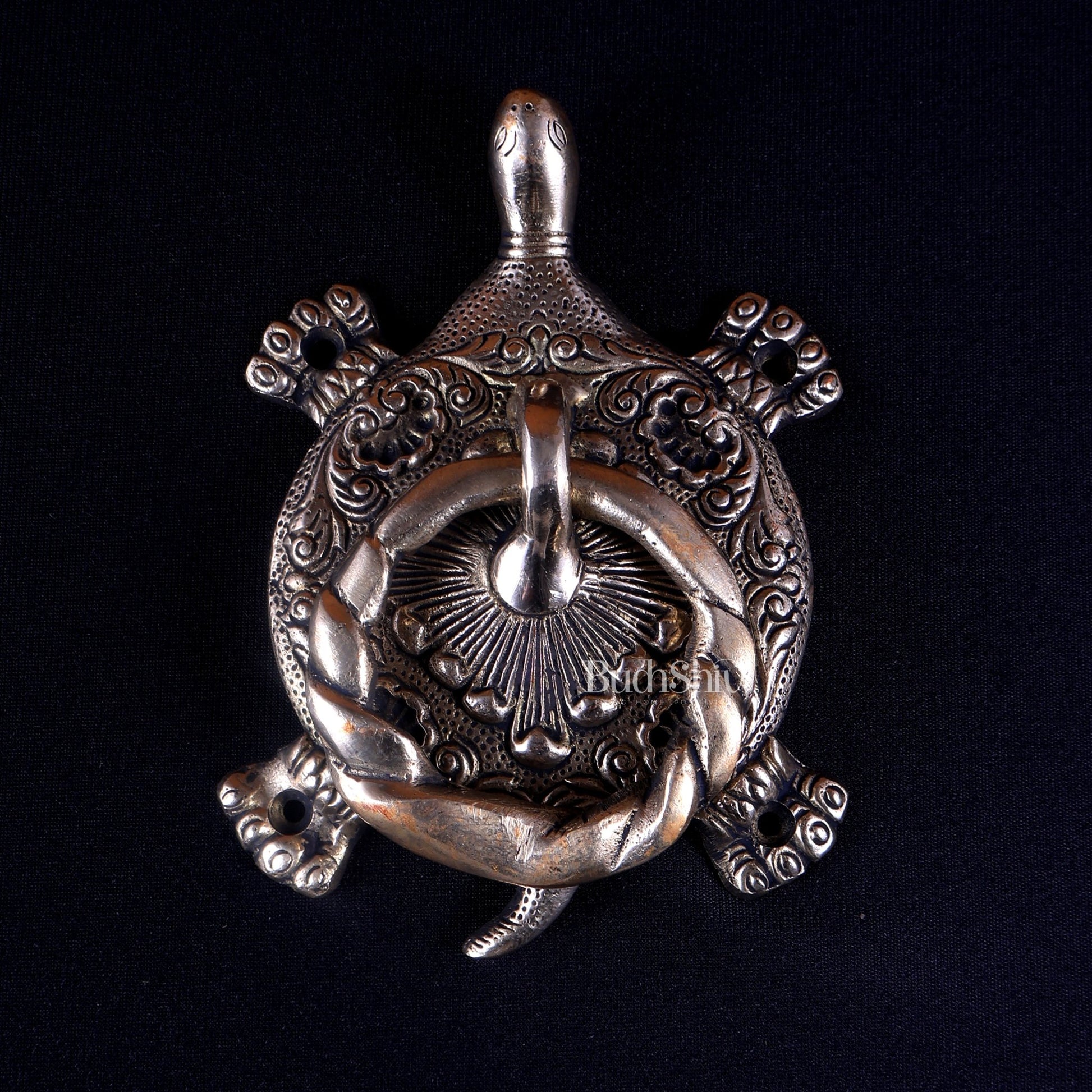 Pure Brass Kurma (Tortoise) Design Door Knocker | Vastu Main Door Decor - Budhshiv.com