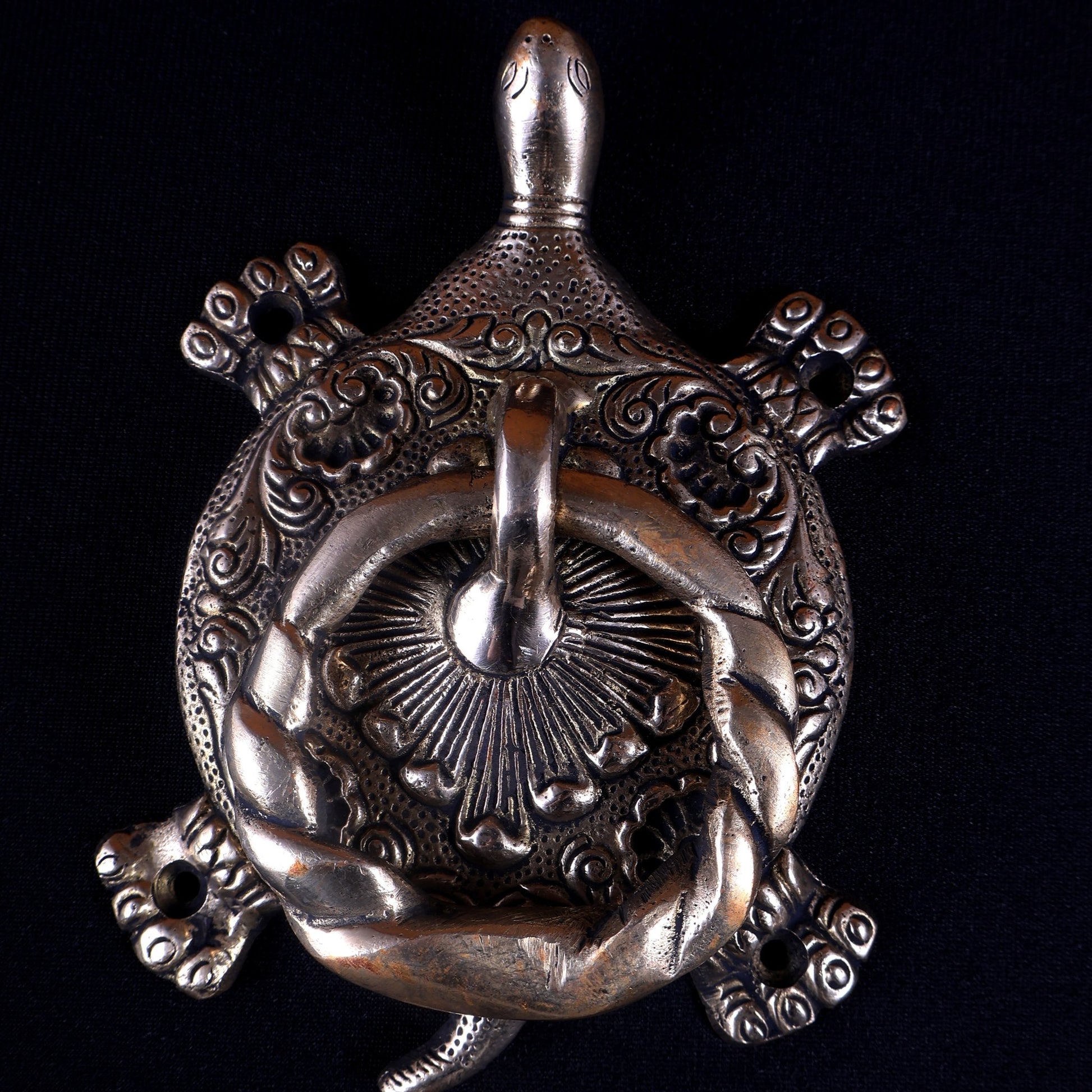 Pure Brass Kurma (Tortoise) Design Door Knocker | Vastu Main Door Decor - Budhshiv.com