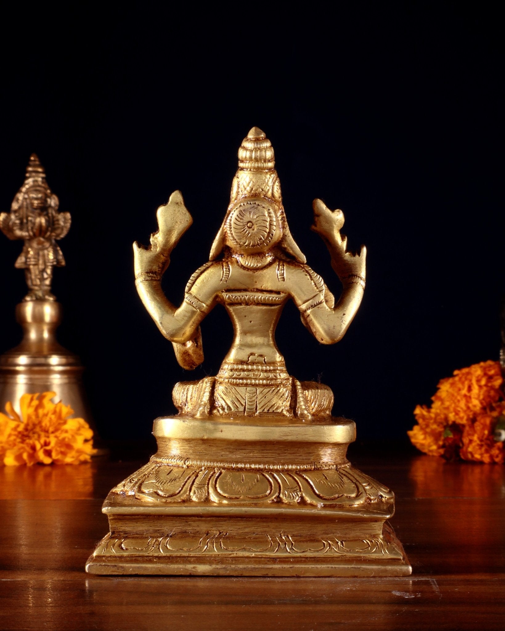 Pure Brass Lakshmi Idol 4.5" - Budhshiv.com