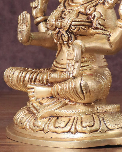 Pure Brass Lakshmi Idol - 7.5" Height - Budhshiv.com