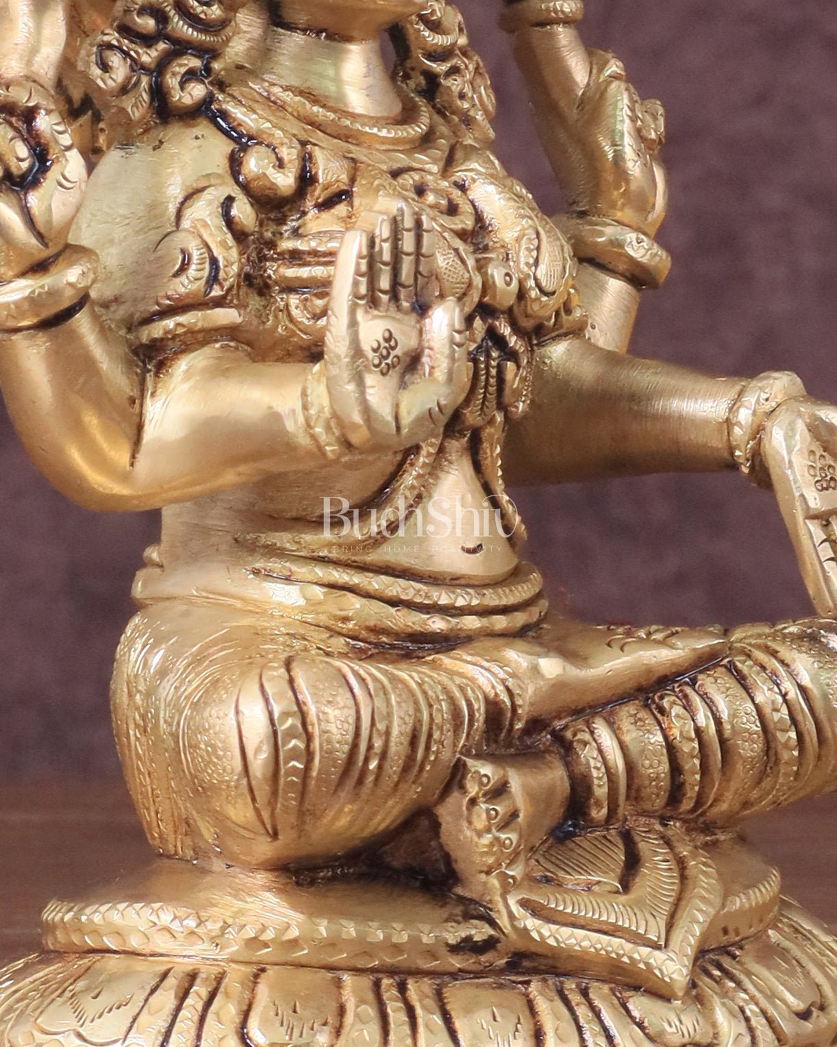 Pure Brass Lakshmi Idol - 7.5" Height - Budhshiv.com