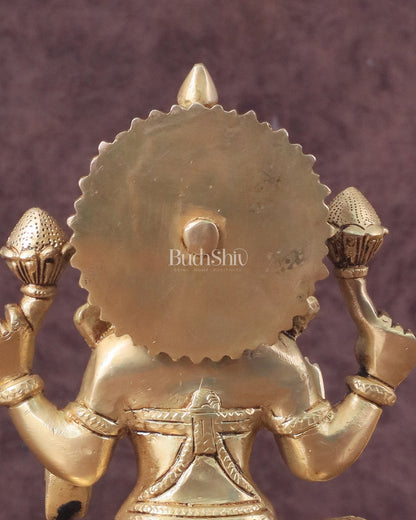 Pure Brass Lakshmi Idol - 7.5" Height - Budhshiv.com
