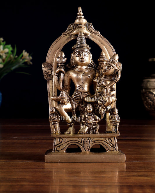 Pure Brass Lakshmi Narayan with Garuda | Small Rare Collectible - Budhshiv.com