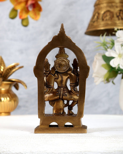 Pure Brass Lakshmi Narayan with Garuda | Small Rare Collectible - Budhshiv.com