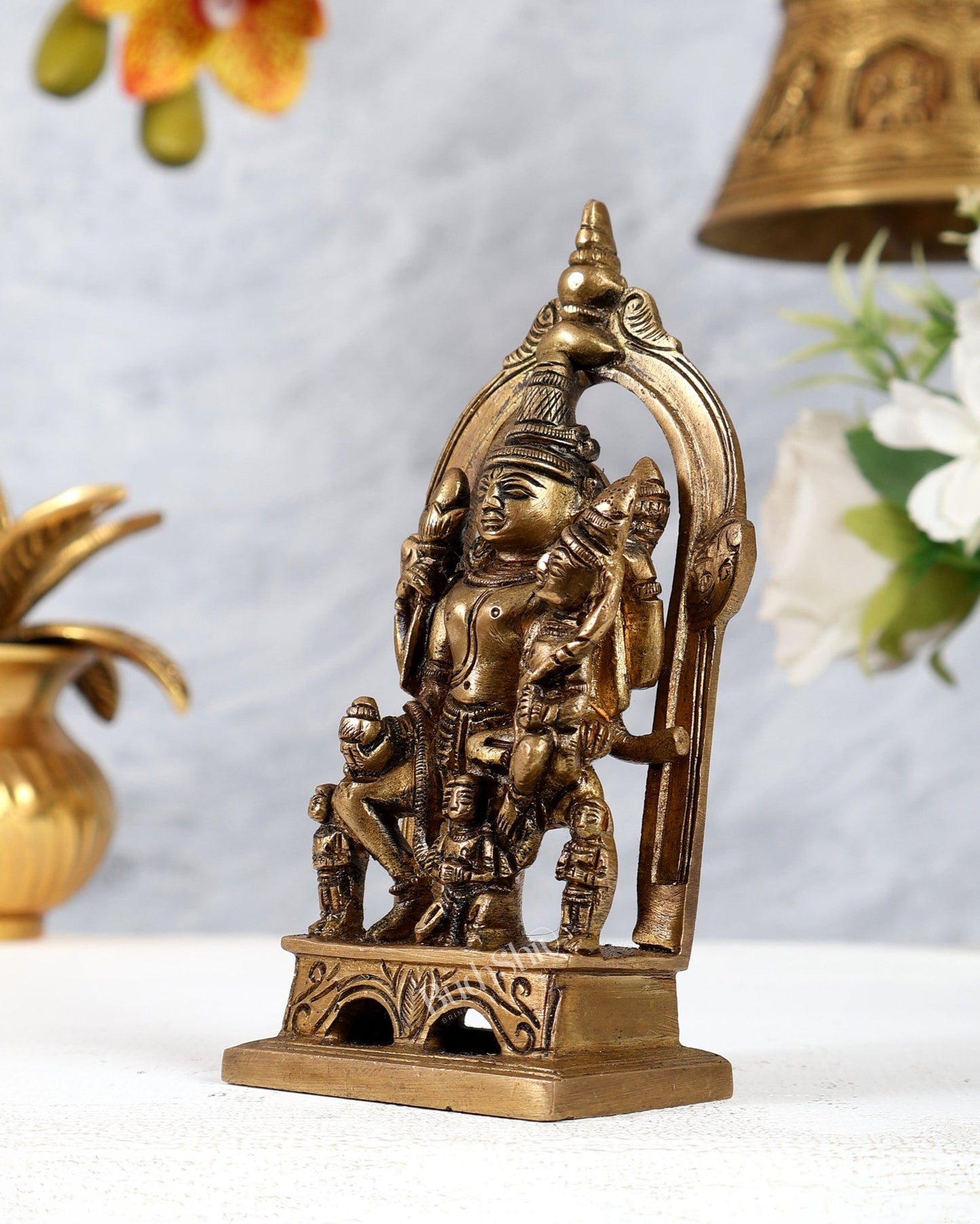 Pure Brass Lakshmi Narayan with Garuda | Small Rare Collectible - Budhshiv.com