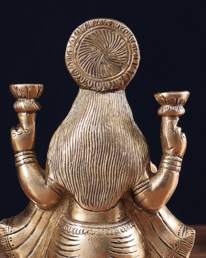 Pure Brass Lakshmi statue 6" - Budhshiv.com