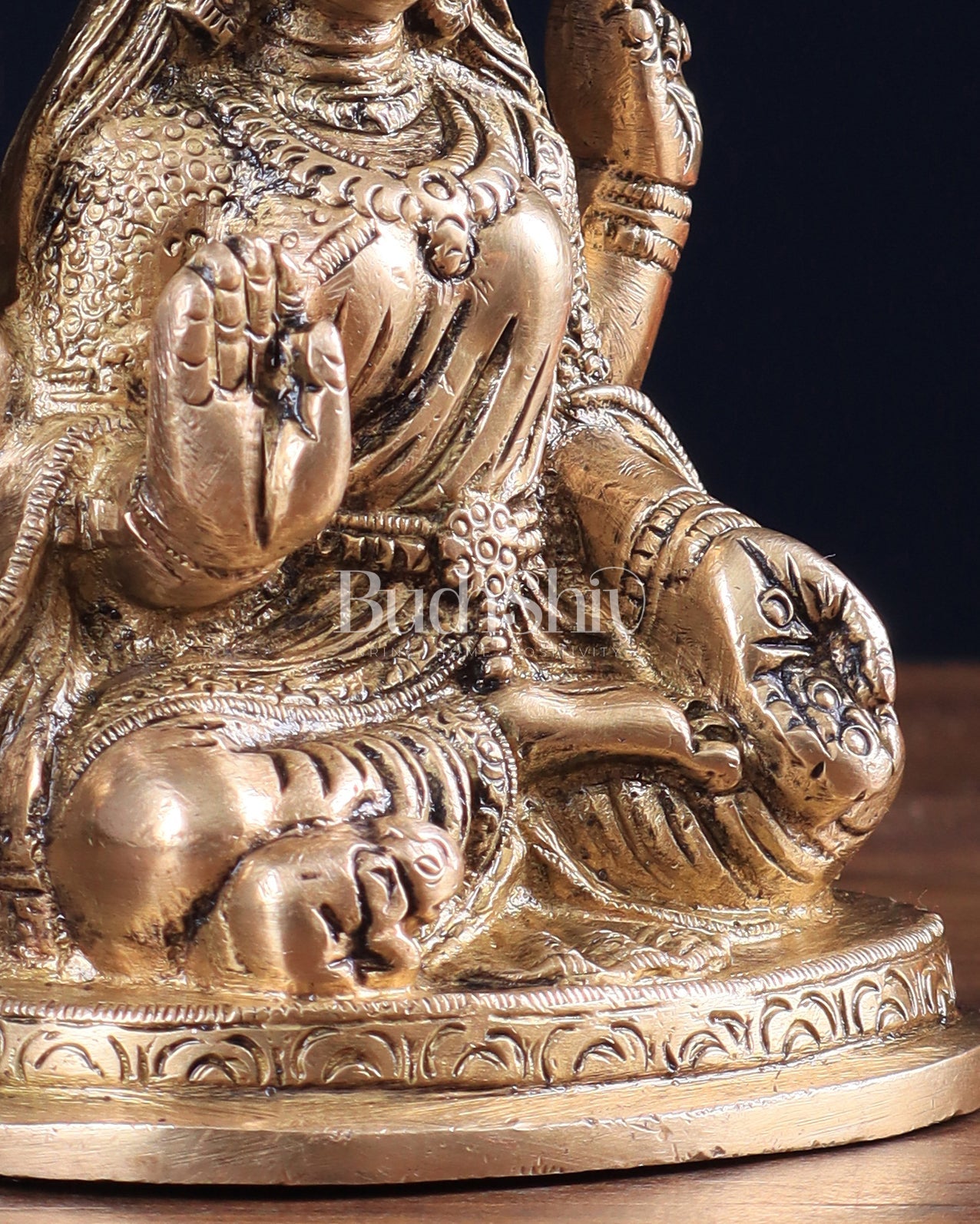 Pure Brass Lakshmi statue 6" - Budhshiv.com