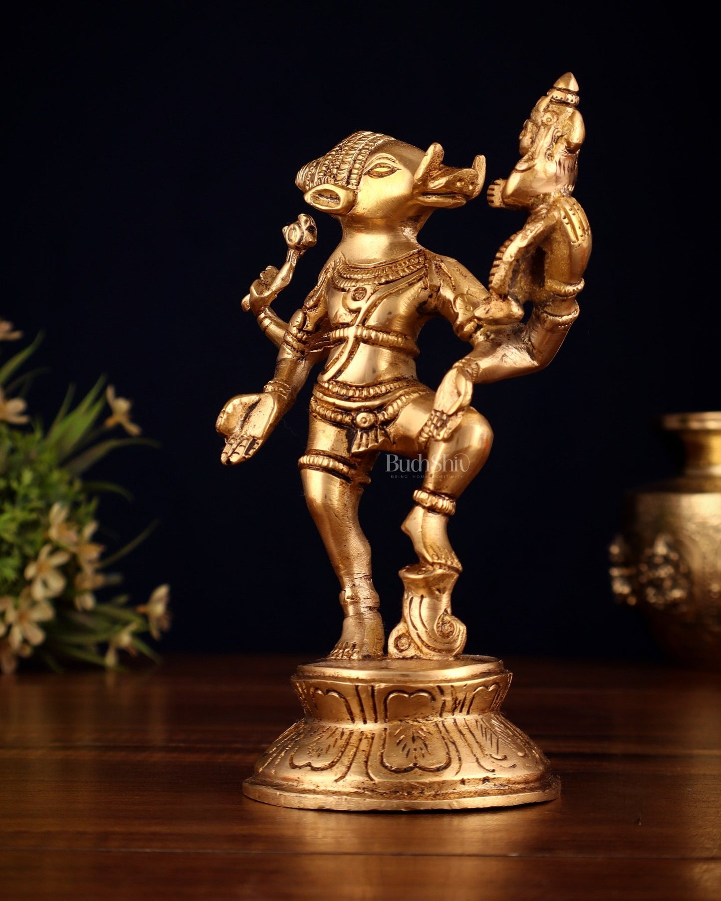 Pure Brass Lakshmi Varaha Swami Idol – 7" - Budhshiv.com