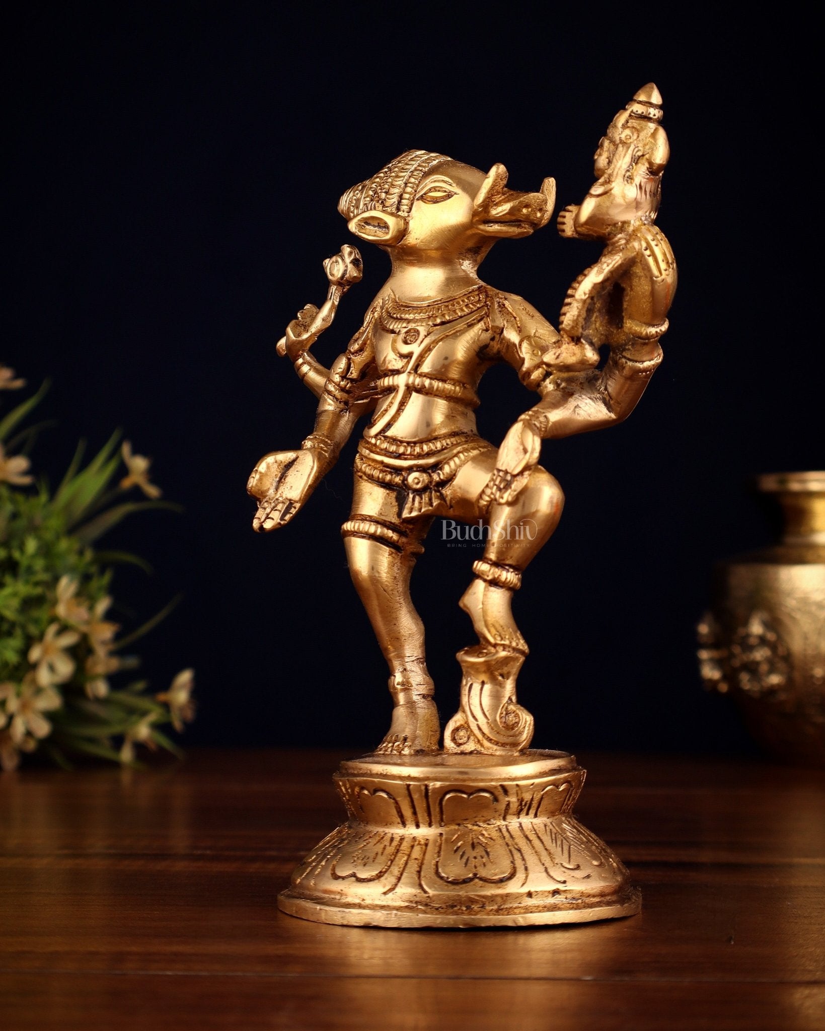 Pure Brass Lakshmi Varaha Swami Idol – 7" - Budhshiv.com