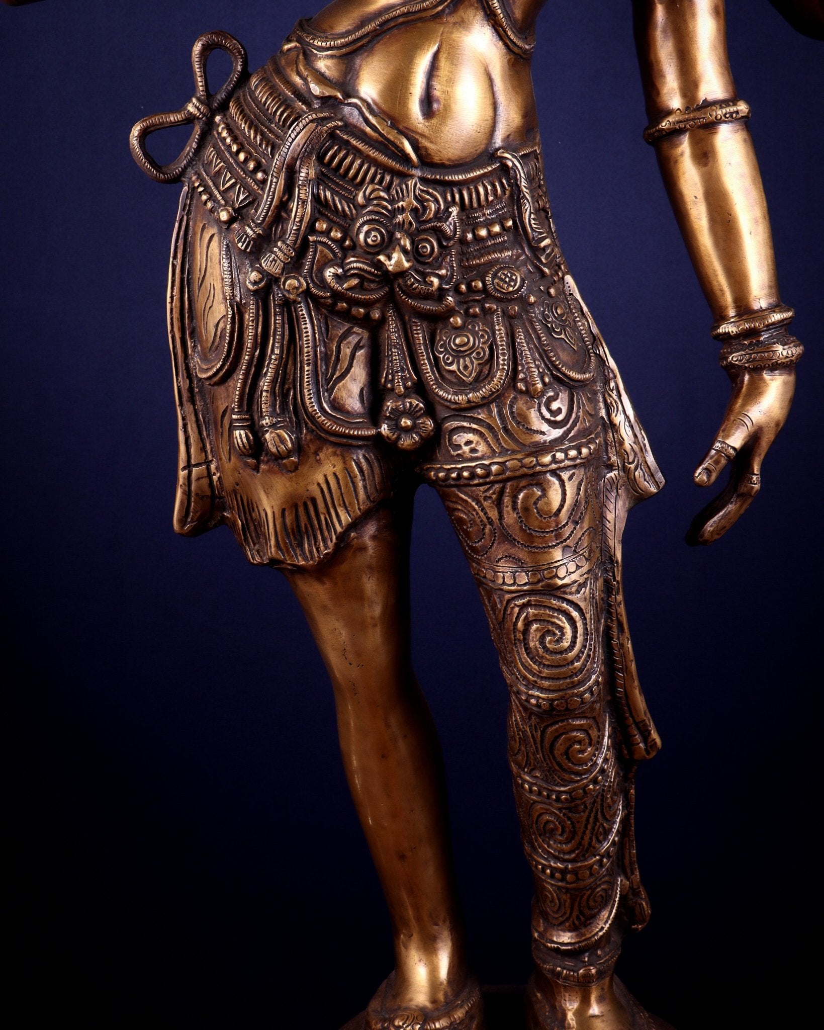 Pure Brass Large Ardhanarishvara Statue – Burnt Brass Finish 40 inch - Budhshiv.com