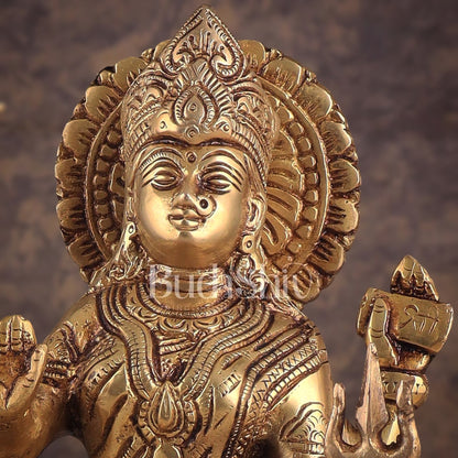 Pure Brass Large Bahuchar Mata Goddess Statue 13" - Budhshiv.com
