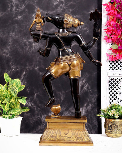 Pure Brass Large Bhoo Varaha Lakshmi Statue – 24" Black edition - Budhshiv.com