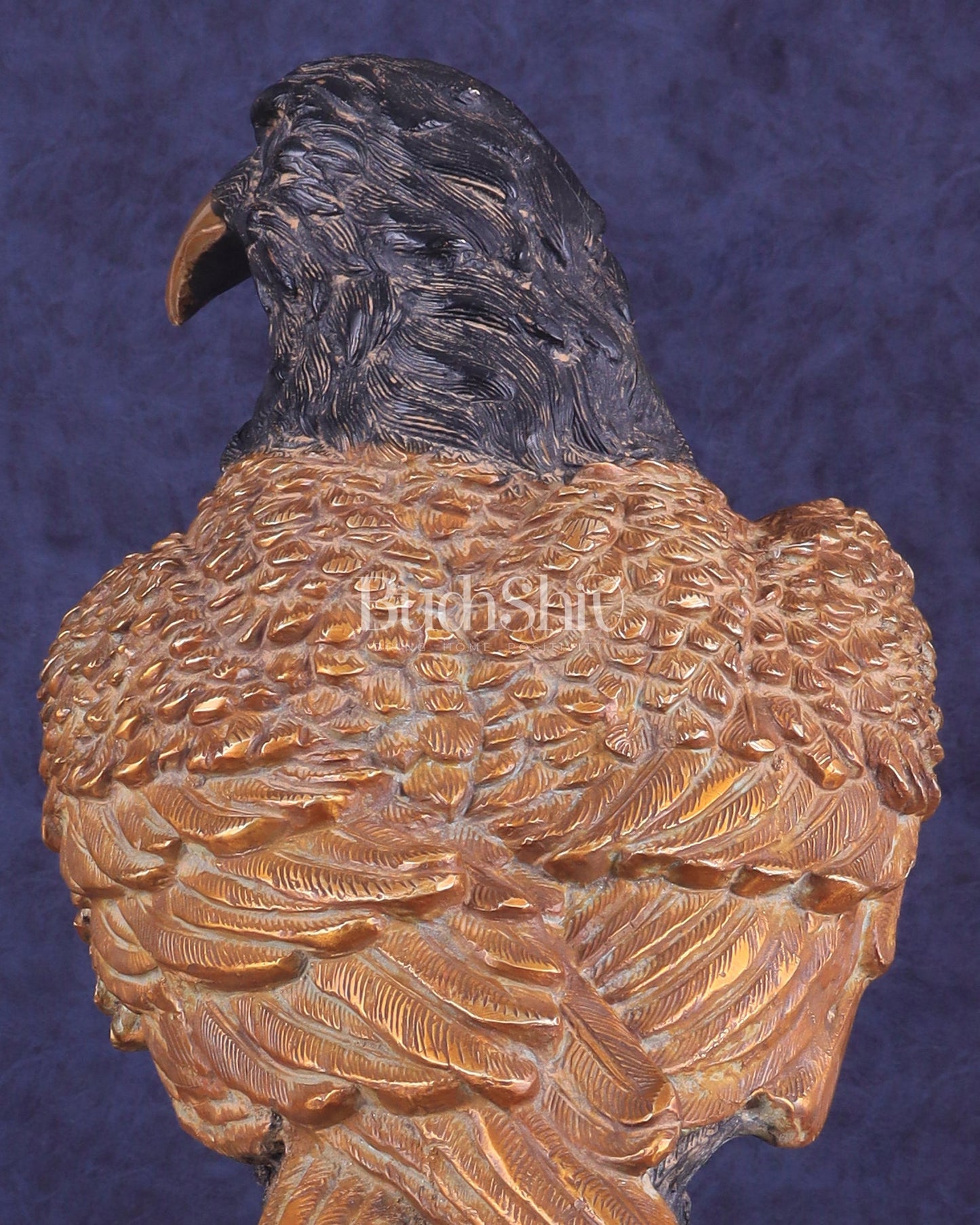 Pure Brass Large Eagle Statue in Antique Tone | Vastu & Feng Shui 15" - Budhshiv.com