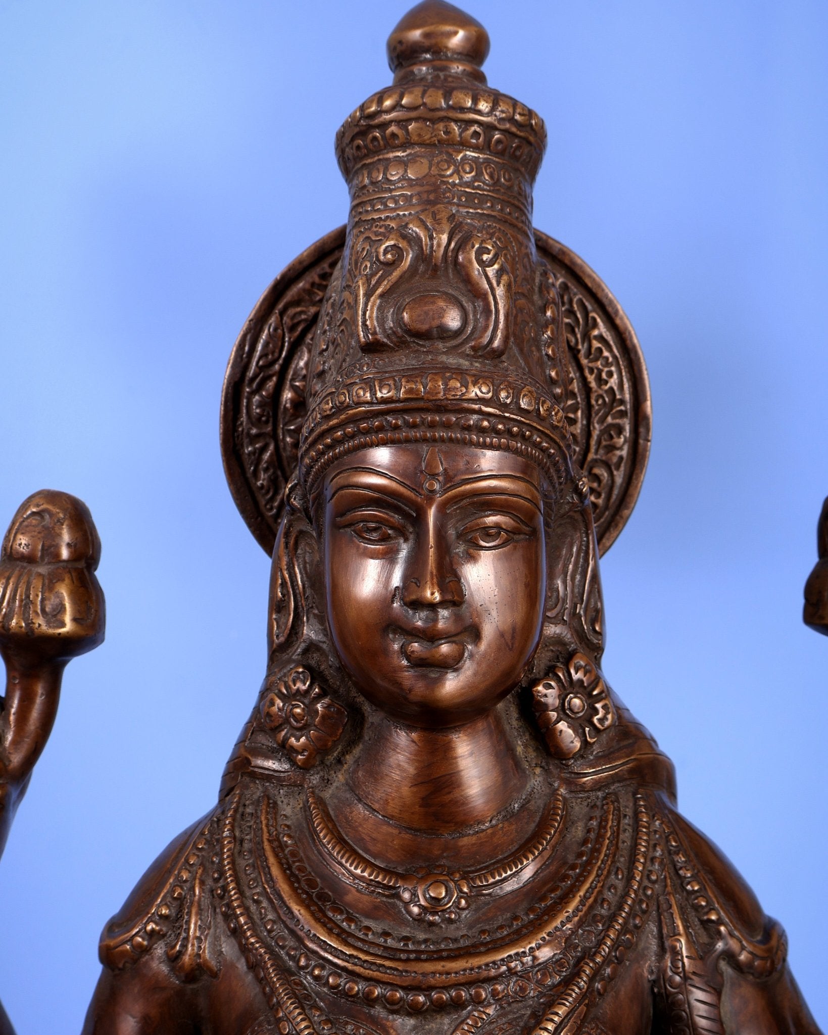 Pure Brass Large Goddess Lakshmi Statue – Crossed Legs Pose, 25 Inch, - Budhshiv.com