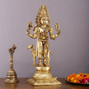 Pure Brass Large Kaal Bhairava Idol - 18.5 Inch Bhairo Baba Statue - Budhshiv.com