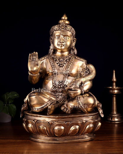 Pure Brass Large Kubera Statue – 22.5 Inch | God of Wealth - Budhshiv.com