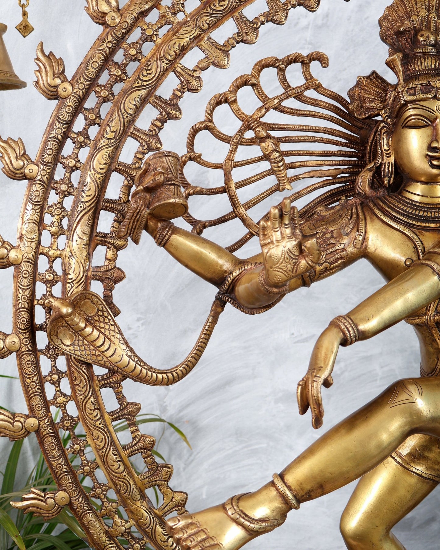 Pure Brass Large Lord Shiva as Nataraja - 47 Inch, Antique brass tone - Budhshiv.com