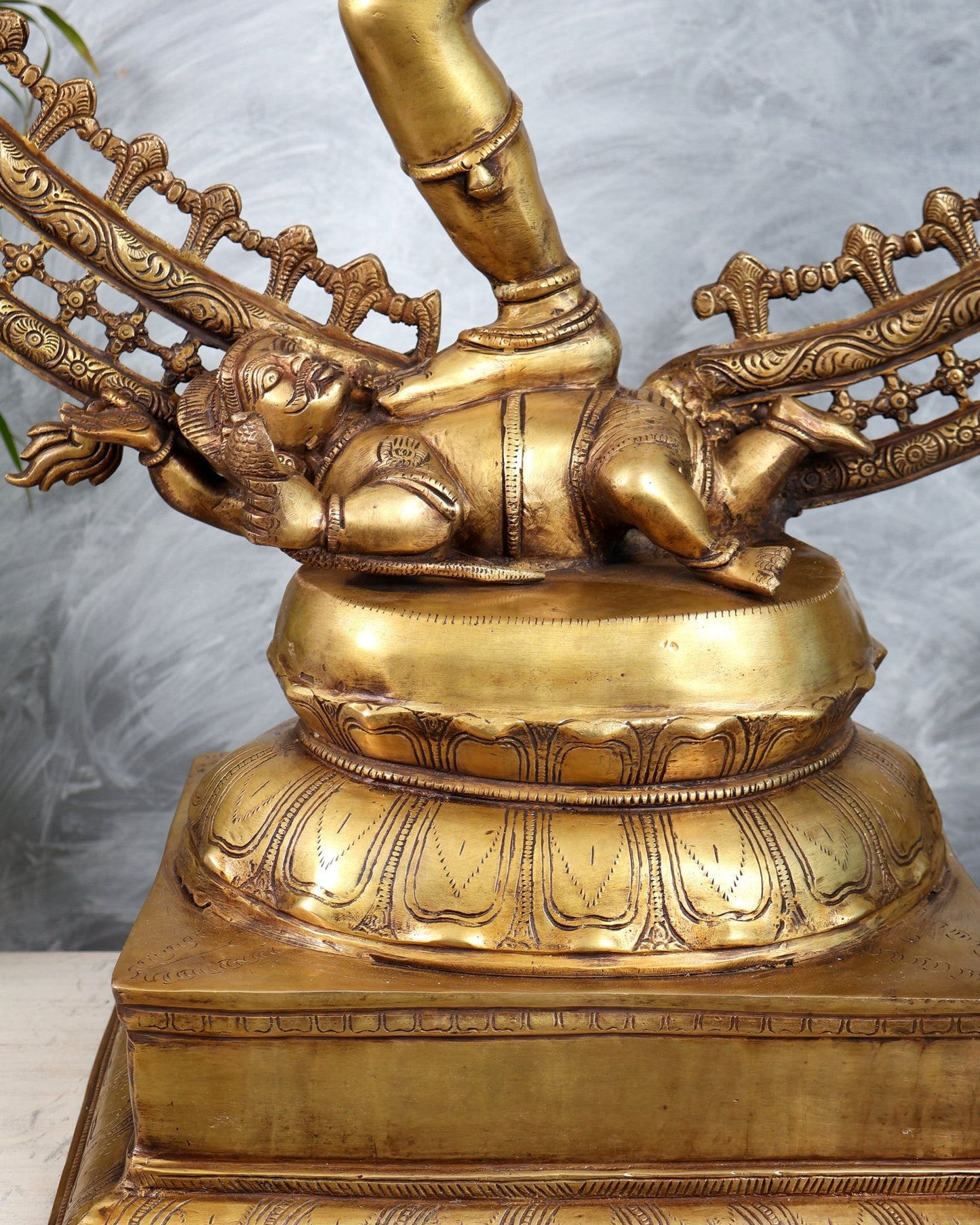 Pure Brass Large Lord Shiva as Nataraja - 47 Inch, Antique brass tone - Budhshiv.com