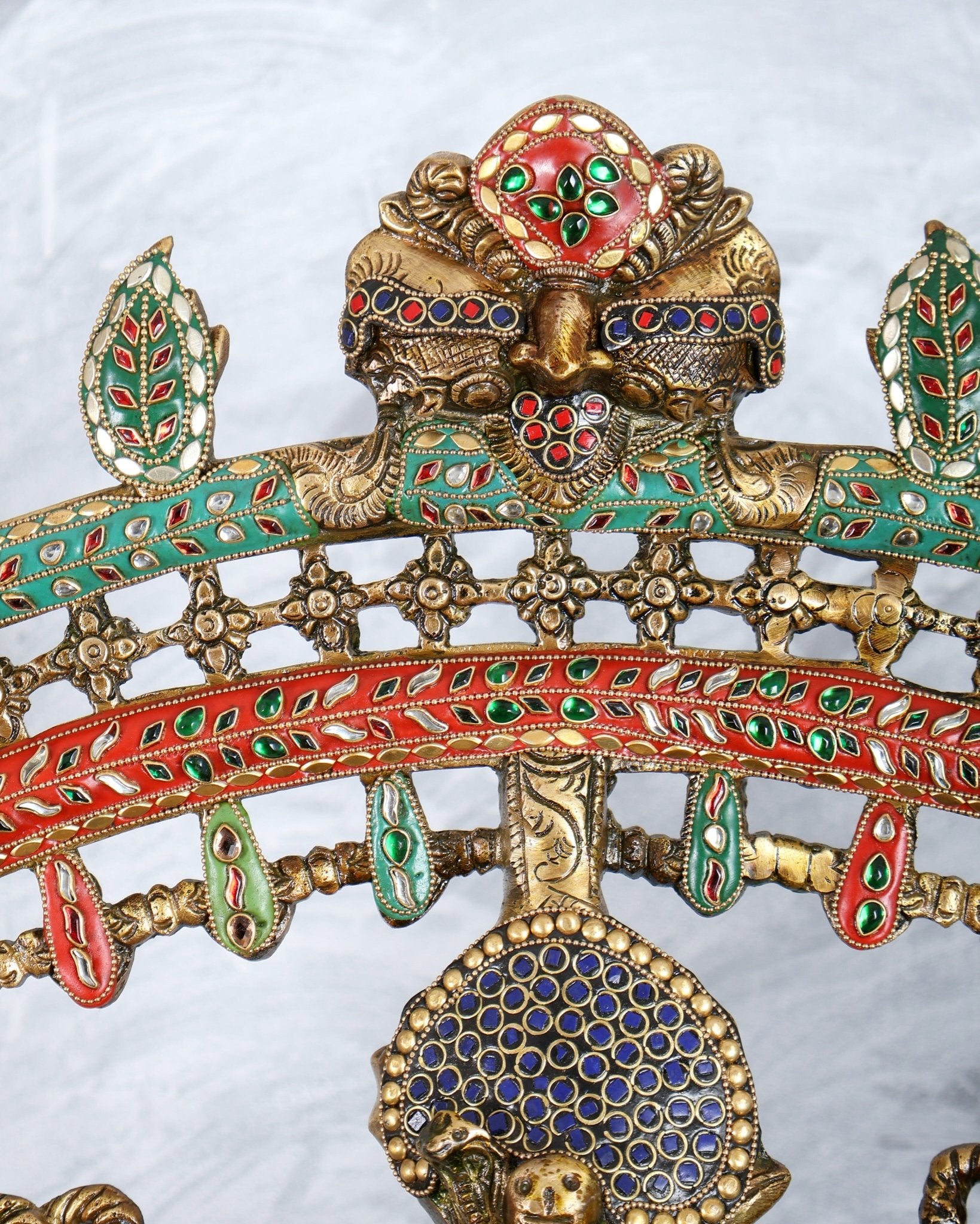 Pure Brass Large Lord Shiva as Nataraja - 47 Inch, meenakari Stonework - Budhshiv.com