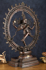 Pure Brass Large Nataraja Statue | 35" - Budhshiv.com