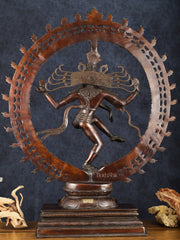 Pure Brass Large Nataraja Statue | 35" - Budhshiv.com