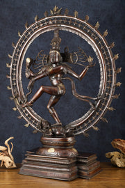 Pure Brass Large Nataraja Statue | 35" - Budhshiv.com