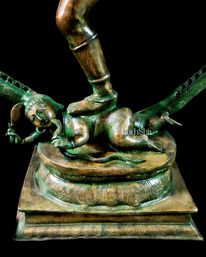Pure Brass Large Nataraja with Temple Style Arch | Antique Bronze Finish 71 inch - Budhshiv.com
