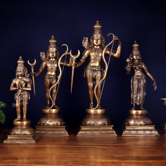 Pure Brass Large Ram Darbar Idol Set - 26" - Budhshiv.com