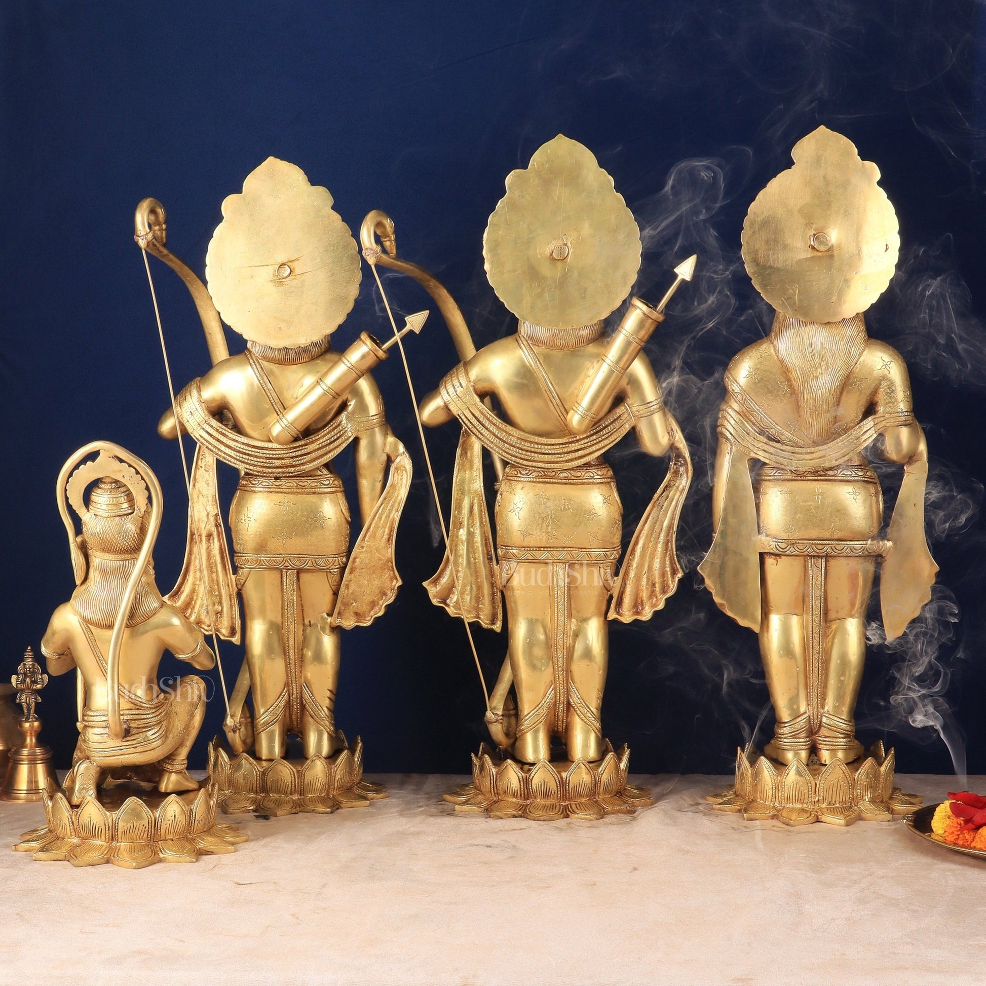 Pure Brass Large Ram Darbar Idols | 27" Height - Budhshiv.com