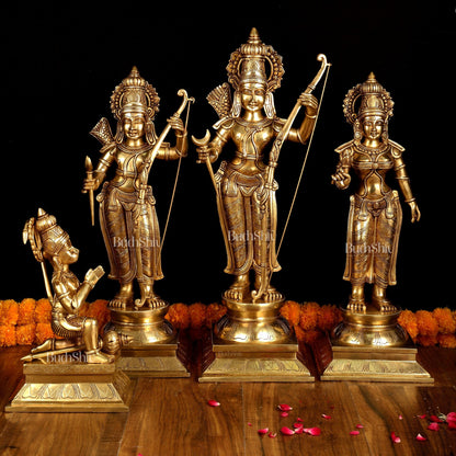 Pure Brass Large Ram Darbar Set | Superfine Quality | 27 Inch | - Budhshiv.com