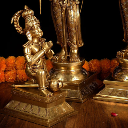 Pure Brass Large Ram Darbar Set | Superfine Quality | 27 Inch | - Budhshiv.com