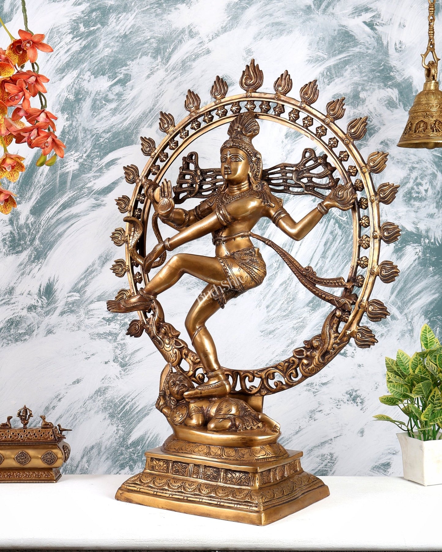 Pure Brass large sized Nataraja Statue - 33 inch - Budhshiv.com