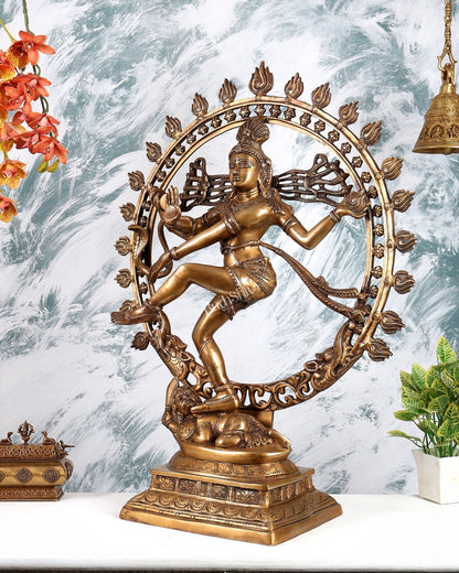 Pure Brass large sized Nataraja Statue - 33 inch - Budhshiv.com