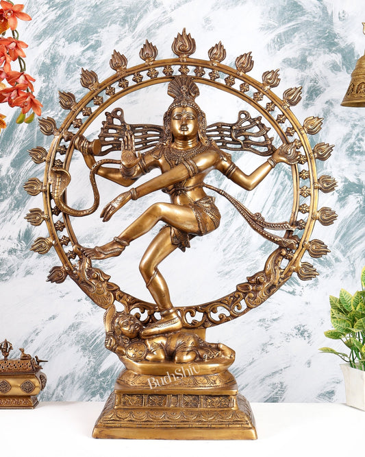 Pure Brass large sized Nataraja Statue - 33 inch - Budhshiv.com