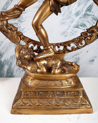 Pure Brass large sized Nataraja Statue - 33 inch - Budhshiv.com