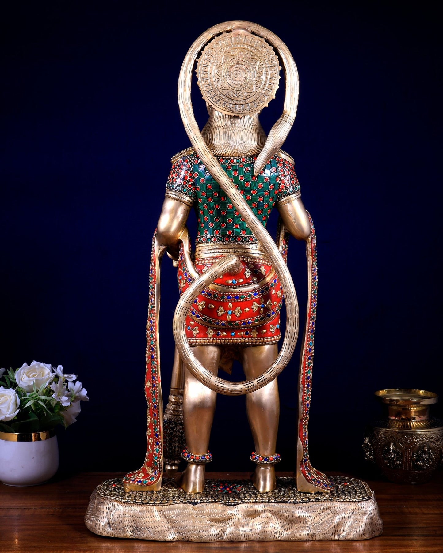 Pure Brass large Standing Hanuman Statue 25.5 inch - Budhshiv.com
