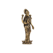 Pure brass lightweight Standing goddess Lakshmi idol 4" - Budhshiv.com