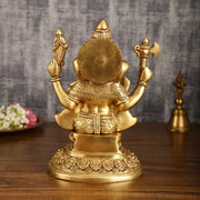 Pure Brass Lord Ganesha Highly Detailed Statue | 12 Inch - Budhshiv.com