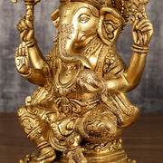 Pure Brass Lord Ganesha Highly Detailed Statue | 12 Inch - Budhshiv.com