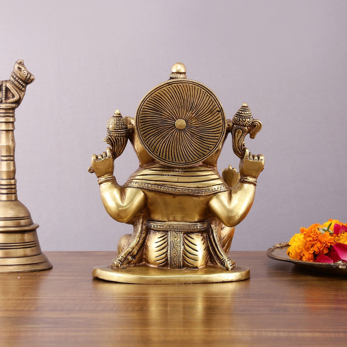 Pure Brass Lord Ganesha Idol – 8" - Budhshiv.com