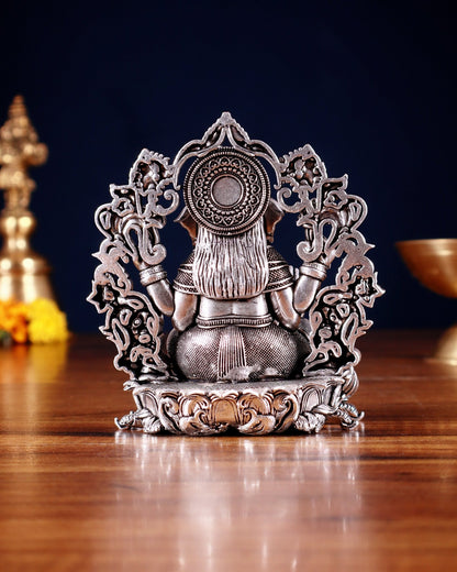 Pure Brass Lord Ganesha Idol silver plated – 4” superfine - Budhshiv.com