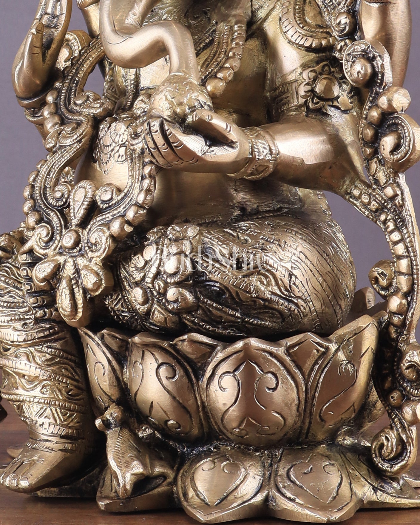 Pure Brass Lord Ganesha Idol with matte Finish - Budhshiv.com