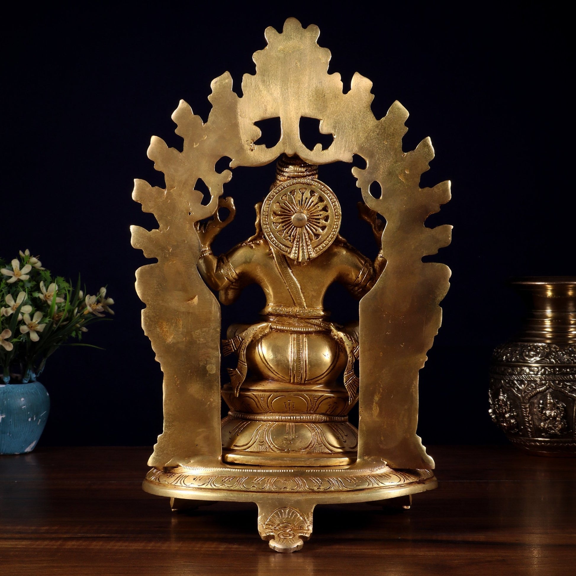 Pure Brass Lord Ganesha Idol with Prabhavali | 12 Inch - Budhshiv.com