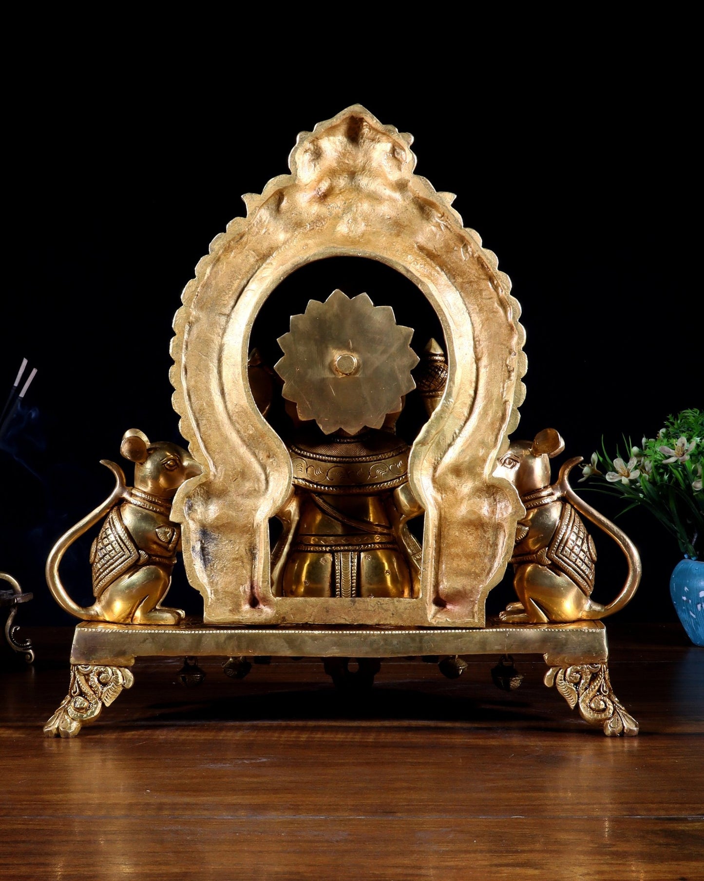 Pure Brass Lord Ganesha Idol with two mouse | 12” - Budhshiv.com