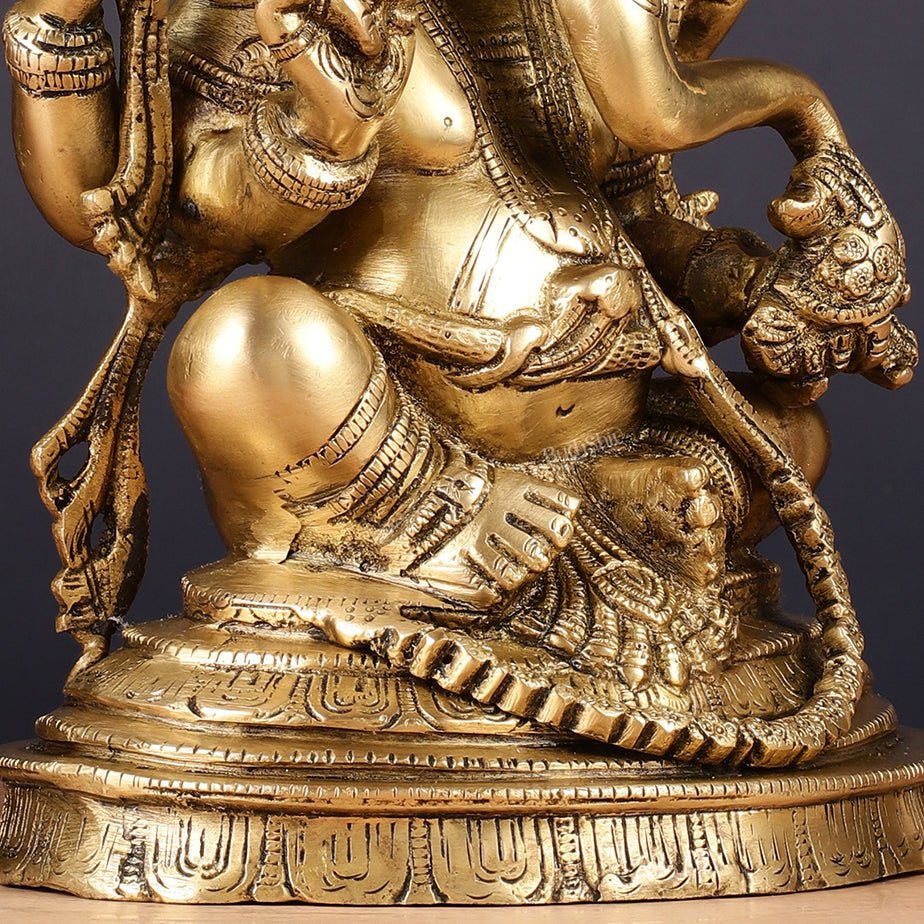 Pure Brass Lord Ganesha Statue 10" finely crafted - Budhshiv.com