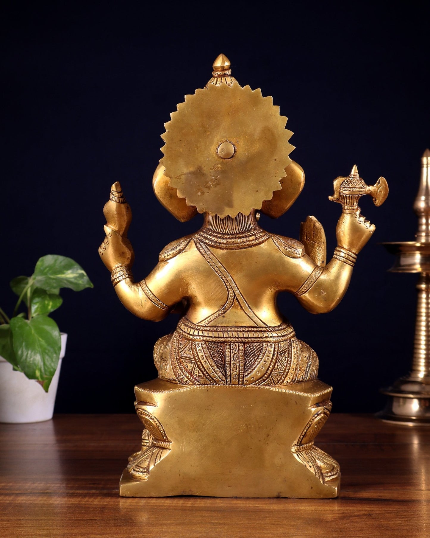 Pure Brass Lord Ganesha Statue – 12 Inch | Handcrafted Idol - Budhshiv.com